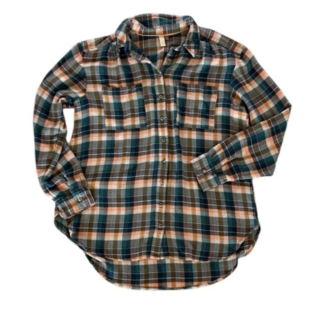 Anthropologie Pilcro size medium plaid flannel button up shirt oversized